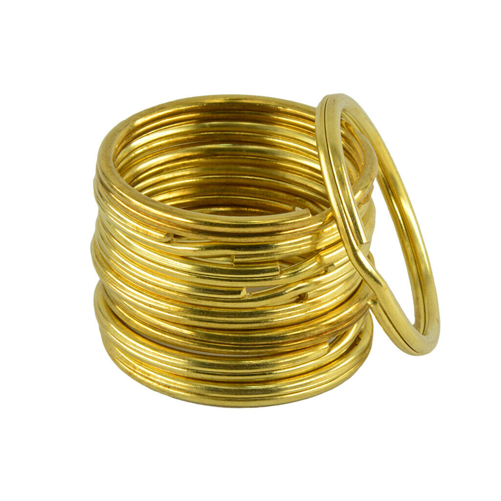 20pcs Brass Split Key Rings Keys Chain Bag Charms Clasp Loop Findings 15 mm