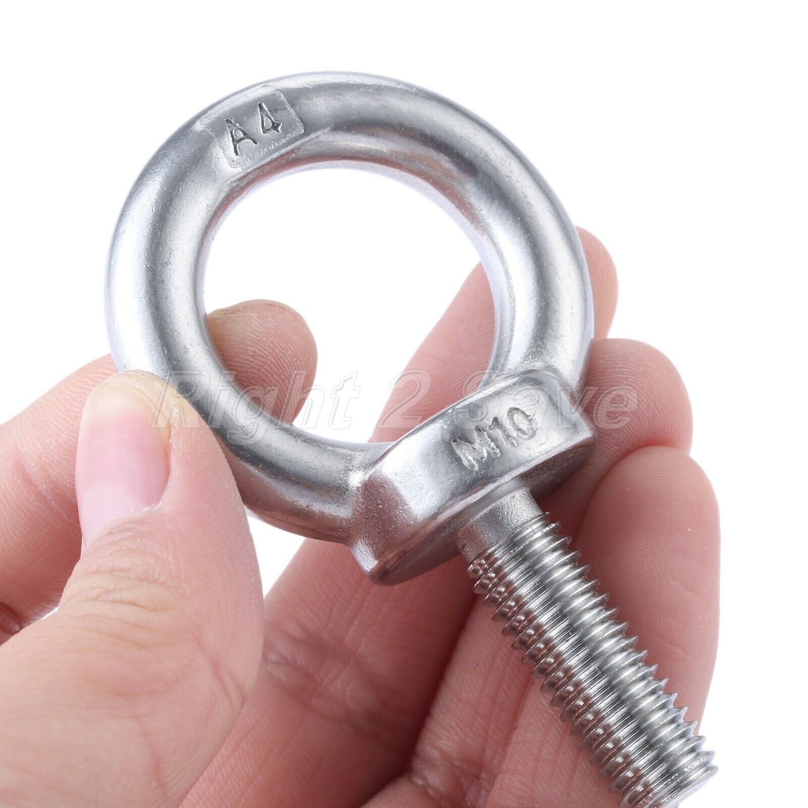 1 Piece 316 Stainless Steel Lightweight Polished Finish Lifting Eye Bolt M10*30