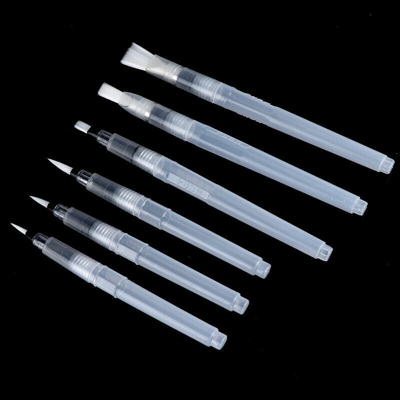 6Pcs refillable ink pen soft watercolor brushes for drawing painting art pe·q_DD
