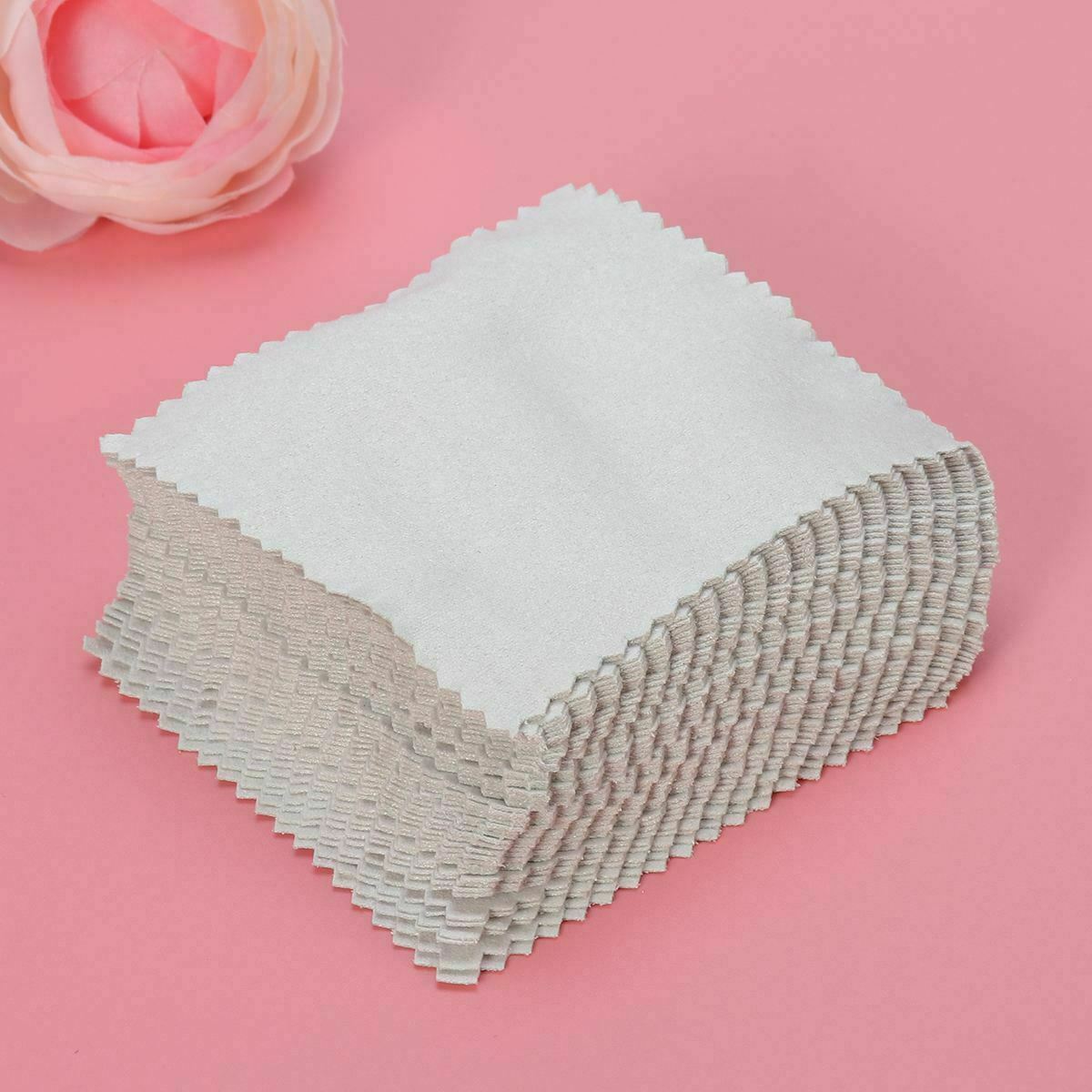 50pcs Grey Polishing Cloth Cleaner Jewellery Cleaning Cloth Anti-Tarnish Tool