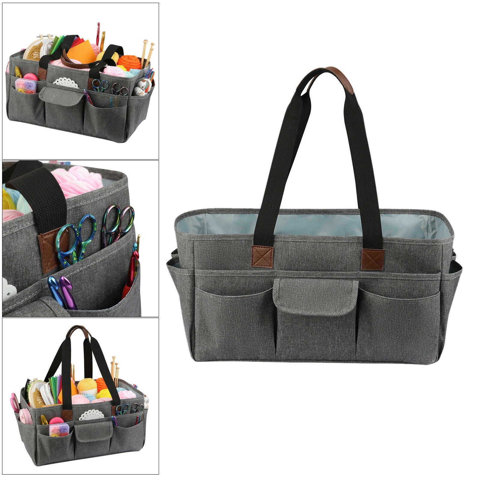 Portable Crochet Hooks Yarn Balls Artist Tote Bags Tools Organizer Storage