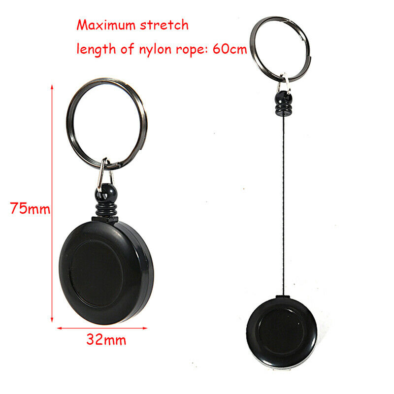 Retractable Pull Badge Reel Lanyard Holder Reels Recoil Belt Key Ring Chain  YR