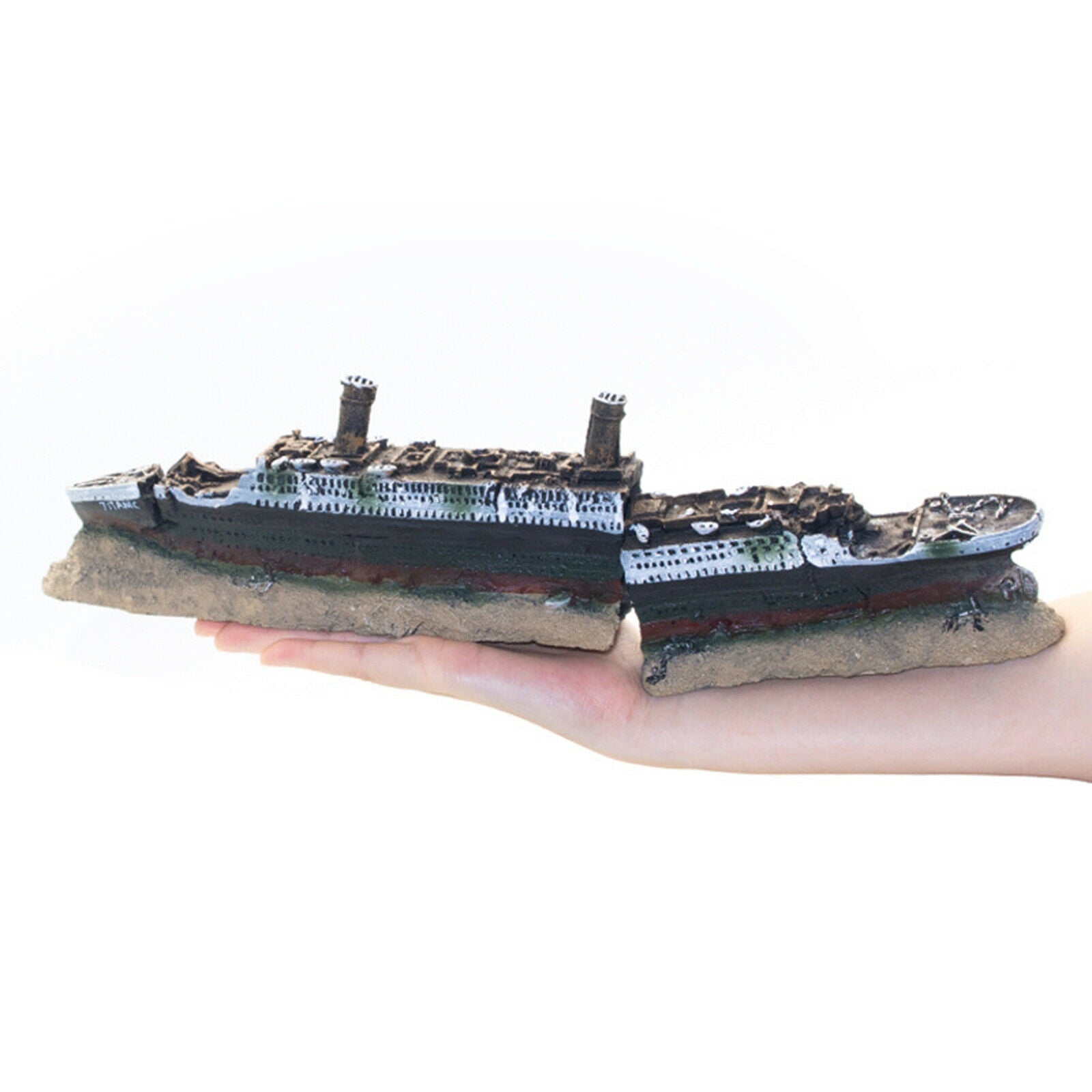 Aquarium Fish Tank Medium Titanic Boat Ornament Decorations Shelter 38cm