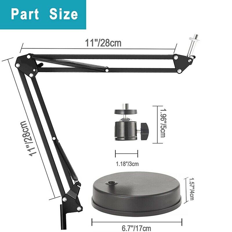 Desktop Webcam Stand 22 Inch Suspension Boom Scissor Arm Stand with Base,ComF3I7