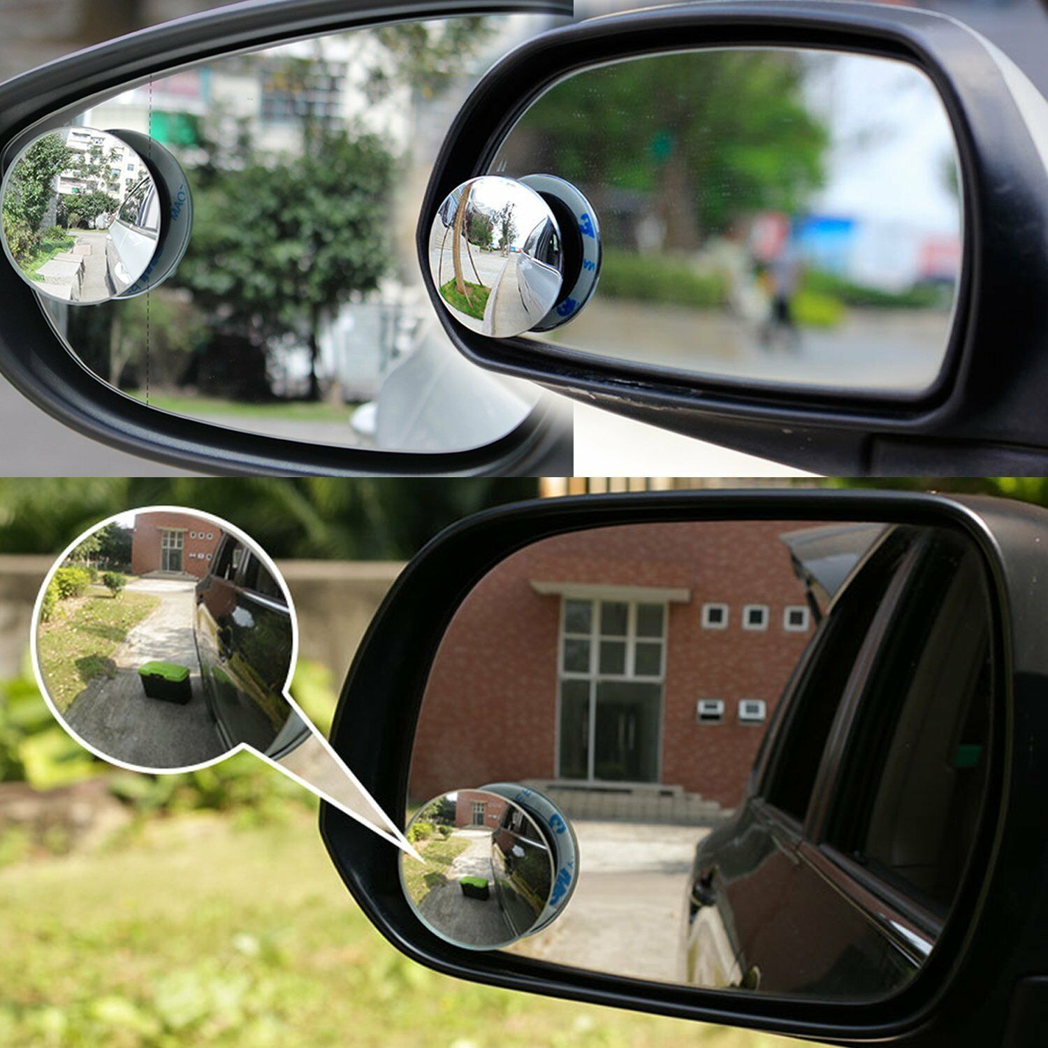 2" Round Stick On Rear-view Blind Spot Convex Wide Angle Mirrors Motorcycle ATV