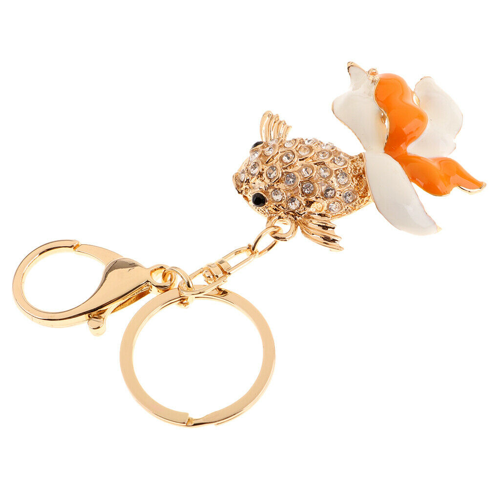 Keychain Charm Goldfish Key Holder Rhinestone Keyring   Pendants