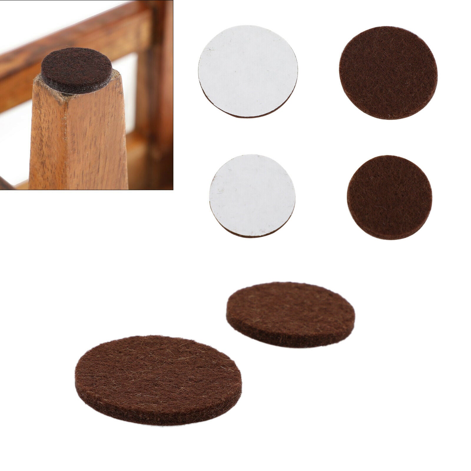 104x Furniture Pads Chair Leg Floor Protectors Felt Pads Hardwood Floors Bn AF6