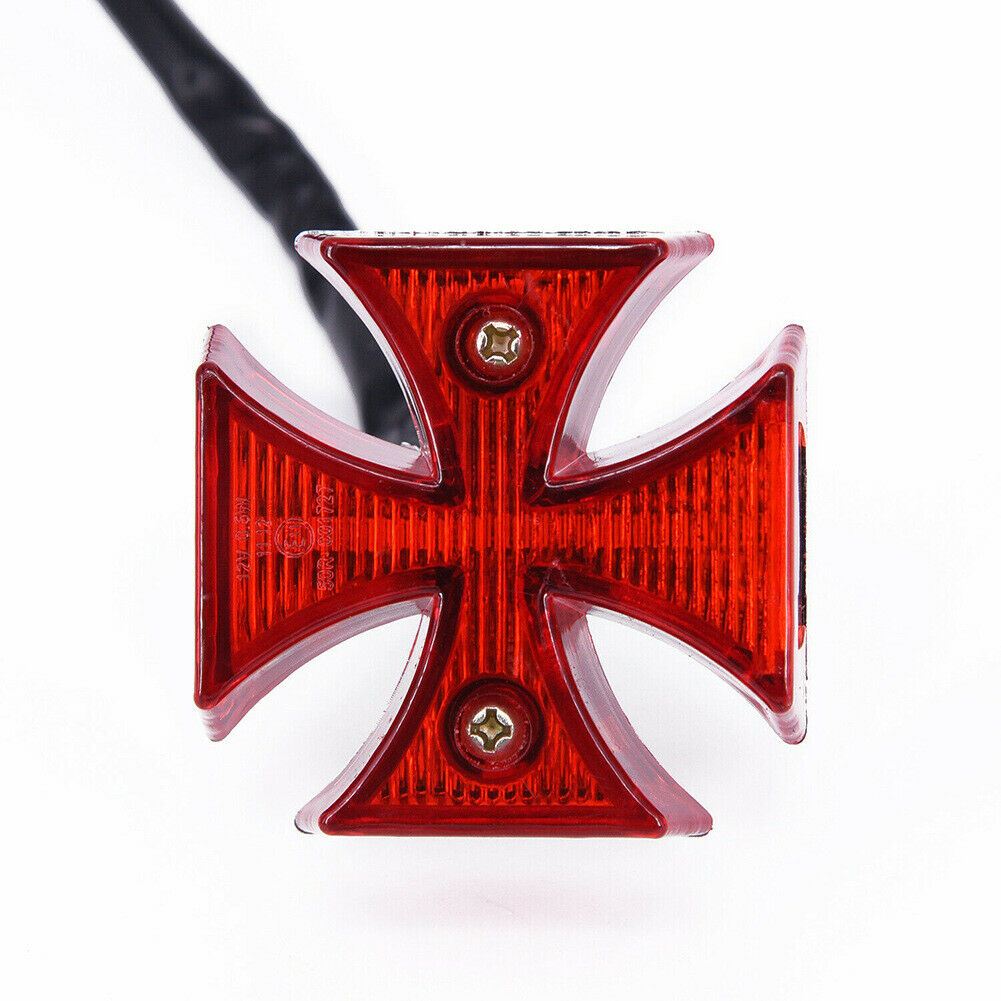 DC 12V Motorcycle Integrated Lamp Cross LED Rear Tail Brake License Plate Light