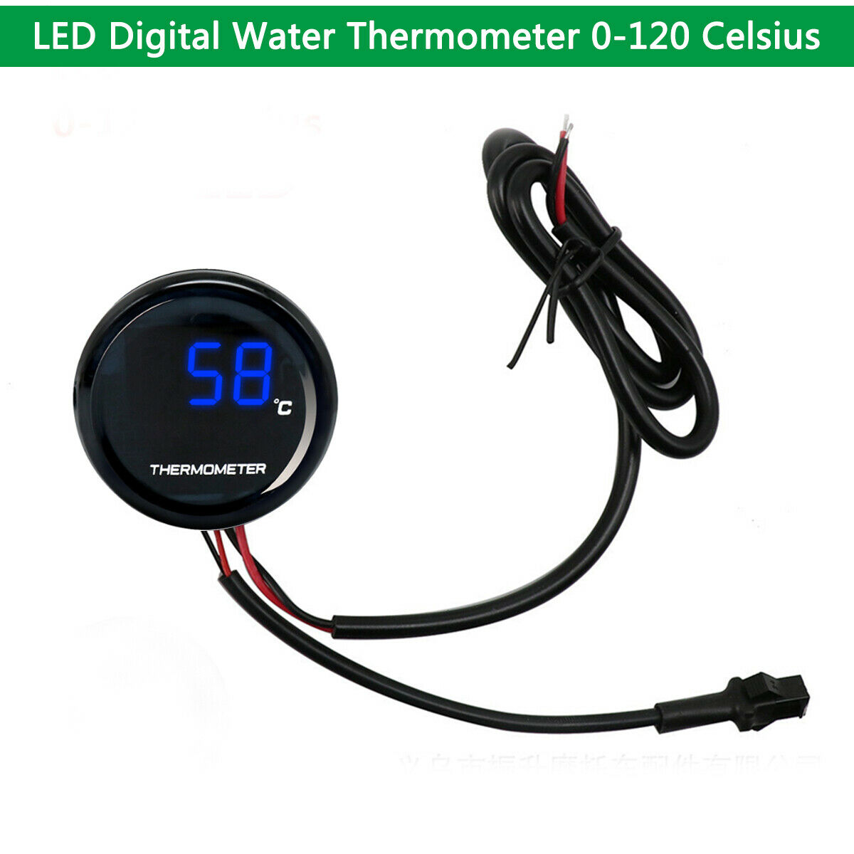 Blue LED Motorcycle Digital Thermometer Water Temp Temperature Gauge Meter