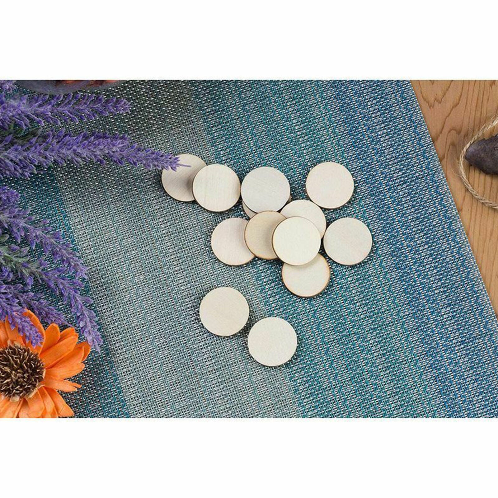 60pcs Natural Wood Slices Round Disc Tree Bark Log Wooden Circles for DIY Craft