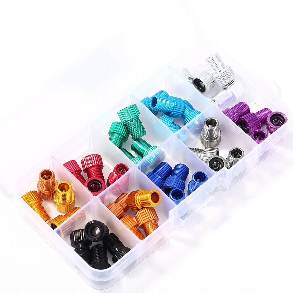 40pcs Bicycle Valve Adapters MTB Road Bike Presta to Schrader Valve Adapter @
