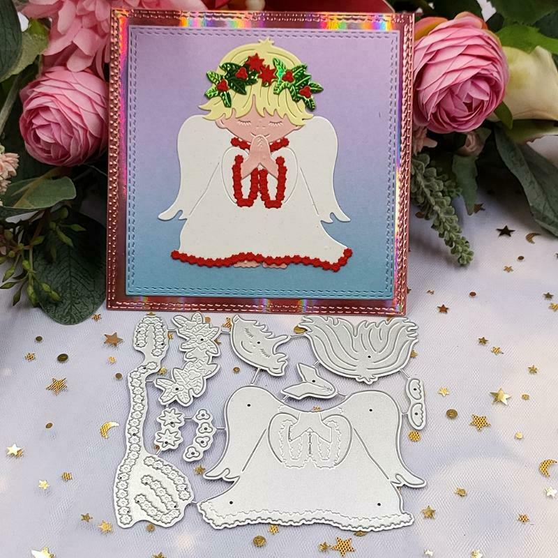 Prayer Angel Border Die-Cuts Stencils for DIY Scrapbooking Album Carbon Steel