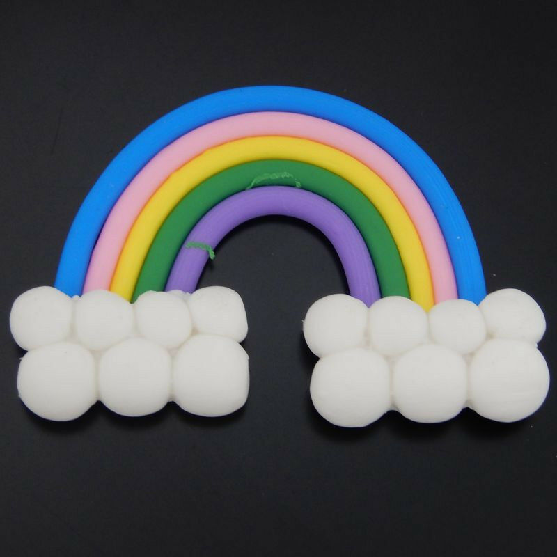 12 pcs Clay Rainbow Cabochons Flat Back Embellishments Craft Making Art Decors