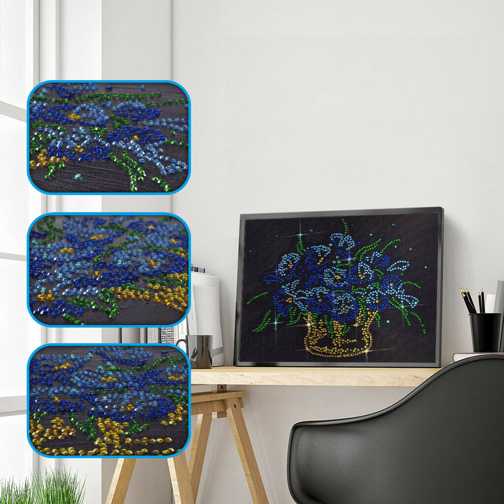 DIY 5D Fluorescent Rhinestone Diamond Painting Kits Flower 30x25cm