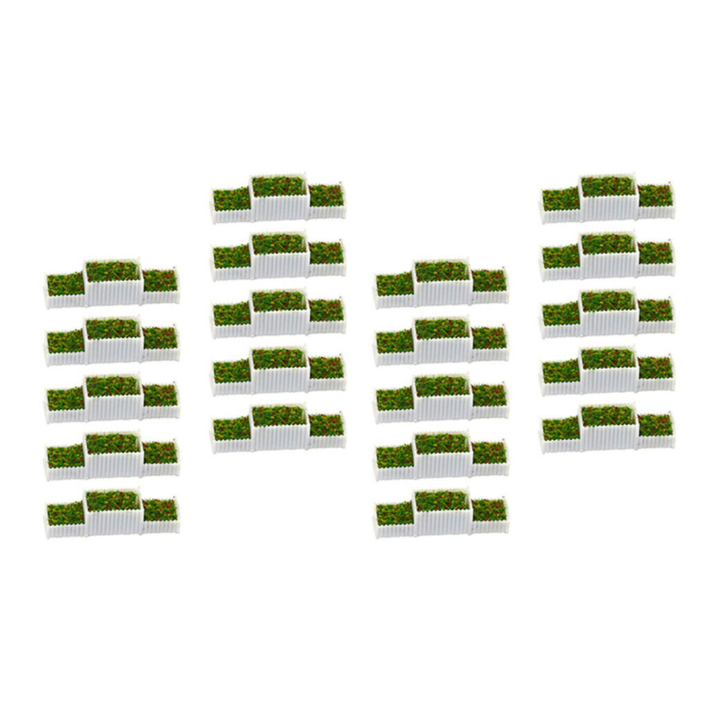 Set of 20 1/100 Gauge HO Flower Beds Set for Street Scenery Building Layout