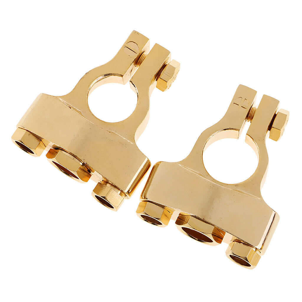 2Pieces Universal 3-Way Car Audio Positive & Negative Battery Terminal Clamp
