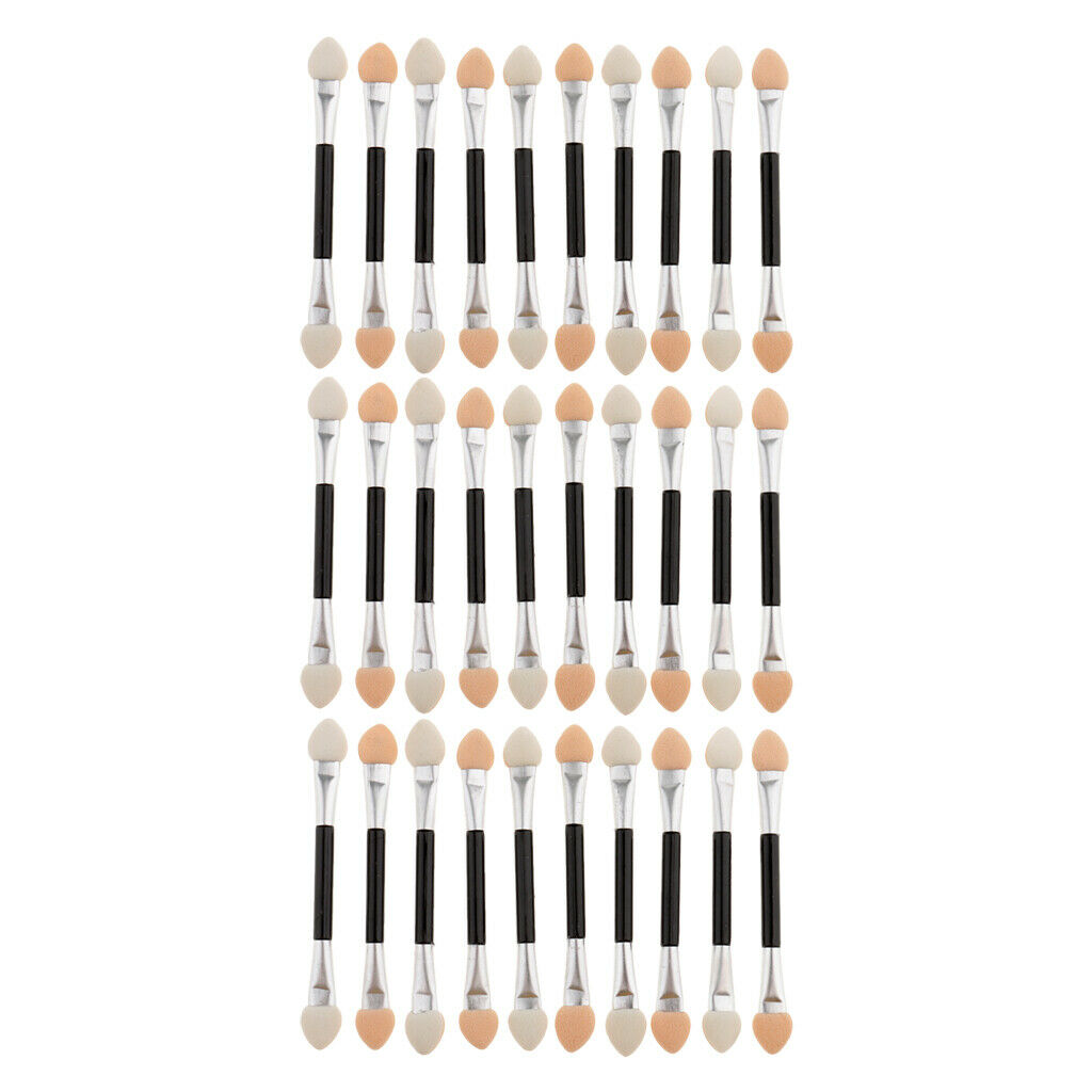 Dual Sided Eyeshadow Lip Nail Art Brush Sponge Tips Makeup Applicators 30 Pieces