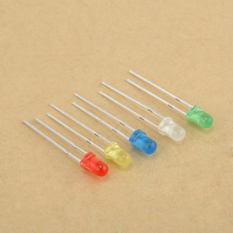 100pcs Lot 3mm White Green Red Blue Yellow LED Light Bulb Emitting Diode Lamps
