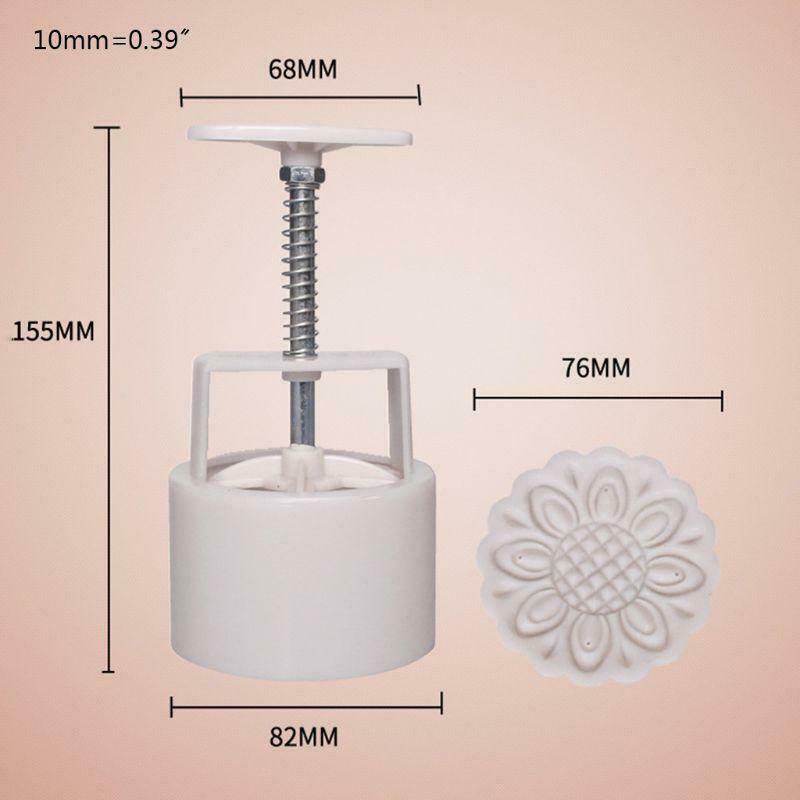 DIY 150g Mooncake Barrel Mold  6pcs Flower Stamps Hand Press Moon Cake Pastry