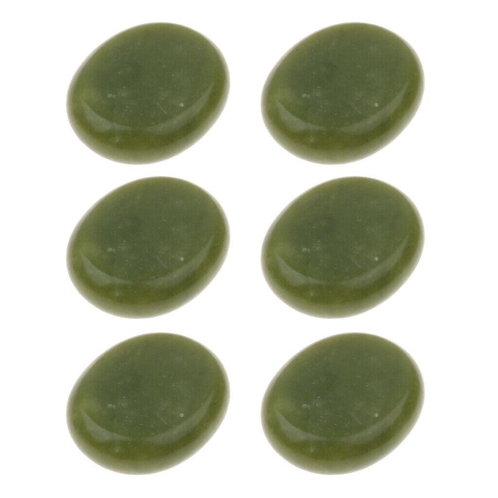 6Pcs Green Jade Massage Stone Warmer Rock Stones for Facial Body Skin Care 5x6cm