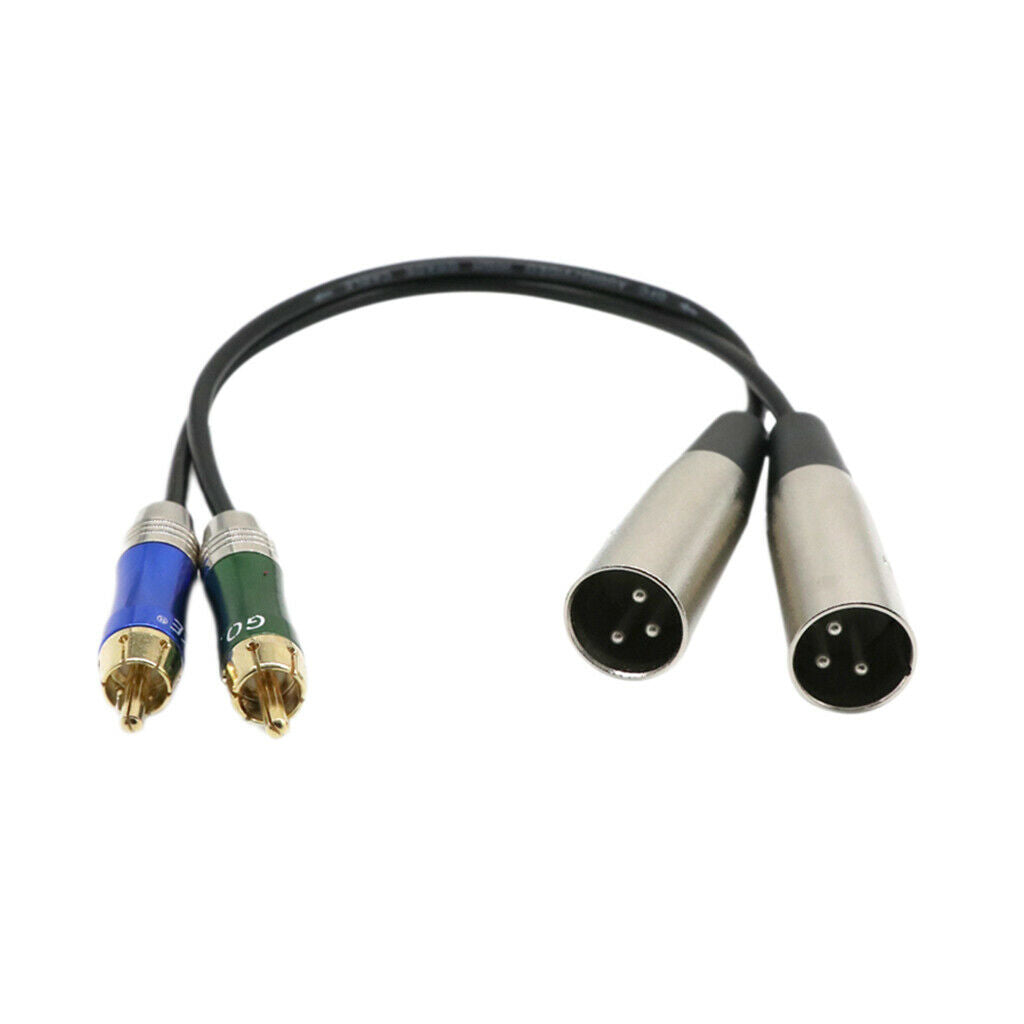 Adapter for two XLR male to two RCA male 2 XLRM to 2 RCA