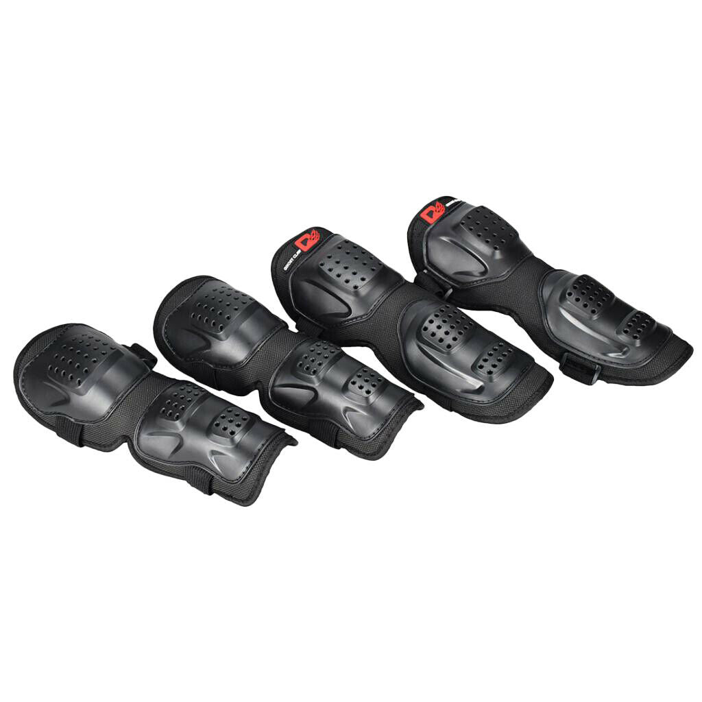 Motocross protective equipment Breathable Break-proof knee pads 4-piece