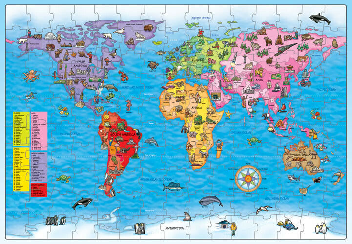 Orchard Toys 280 World Map Puzzle & Poster Kids Childrens Jigsaw 5-10 Years