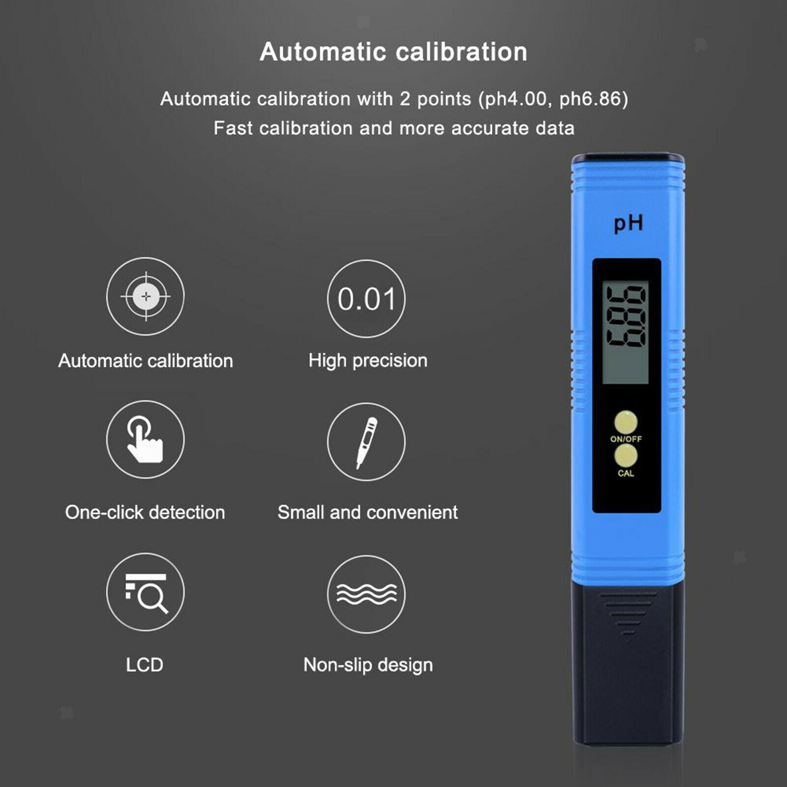 Digital PH Tester PH02 Meter High Accuracy Water Quality Tester Pen 0-14Ph