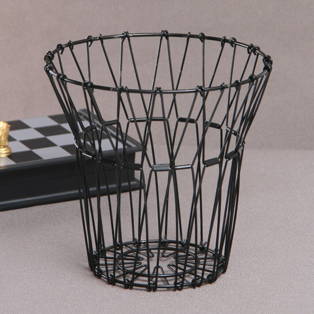 Iron Black Folding Storage Basket Snack Multi-shaped Durable Retractable