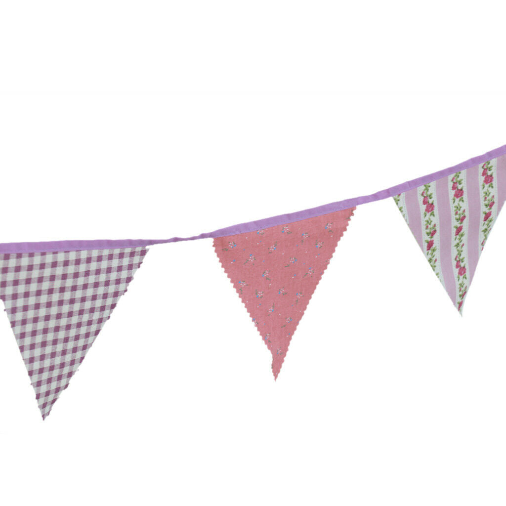 Tiny Flower Grid Triangle Flag Banner Bunting Garland Party Decorations