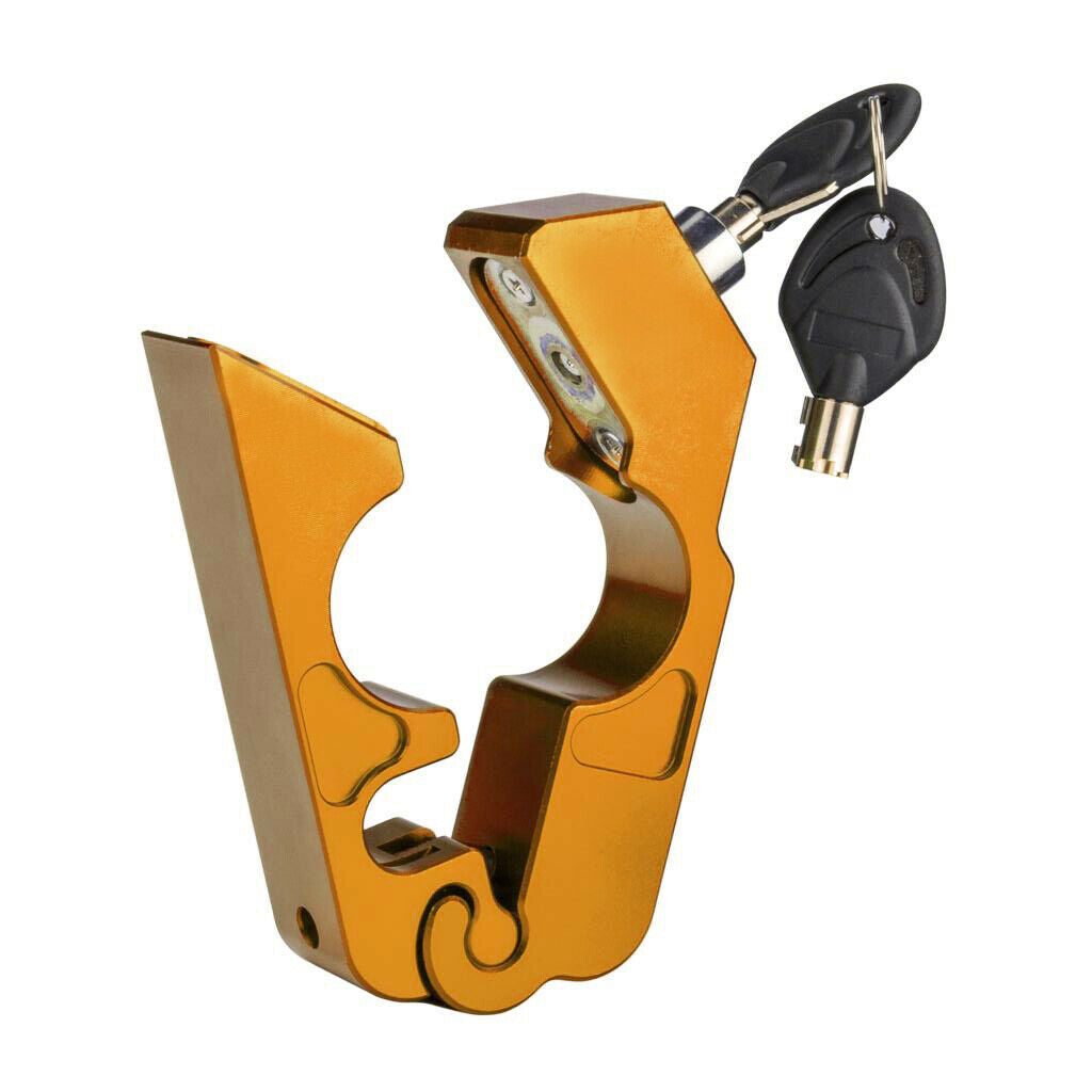 Golden Motorcycle CNC Grip Lock Security Handlebar Brake Lever Lock for Scooters