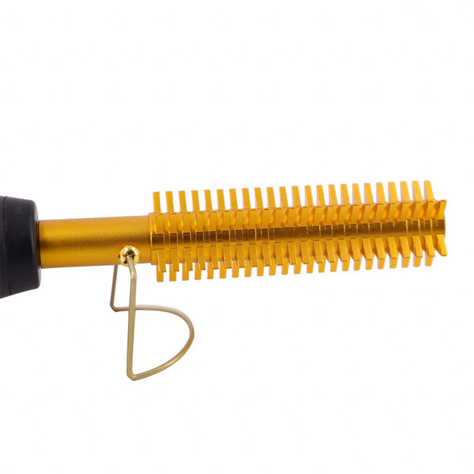 Hot Comb Curling Copper Hair Brush for Afro Hair Men Women UK Plug Golden