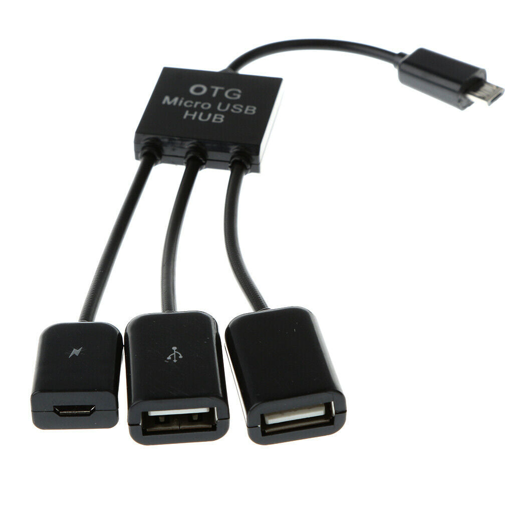 3in1 Micro USB OTG Hub Host Extension Adapter Cable For Phone Tablet
