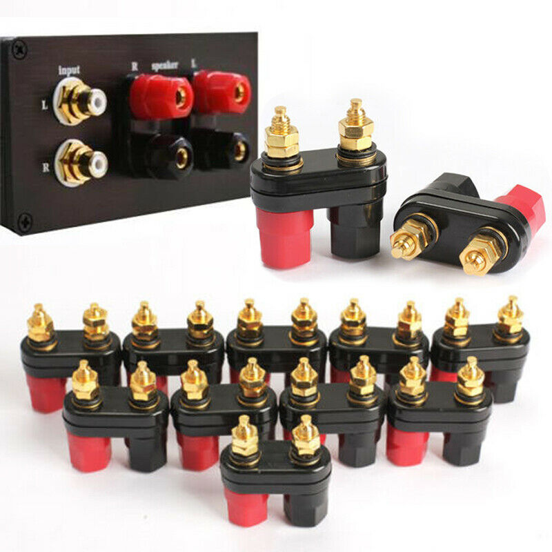 10Pcs Dual 2-way Female Banana Plug Terminal Binding Post for Speaker Amplifier