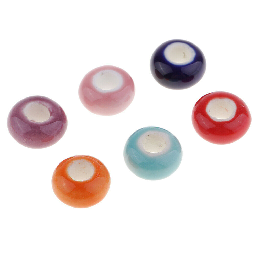 50pcs DIY European Ceramic Porcelain Charm Beads Fit Necklace Bracelet Chain