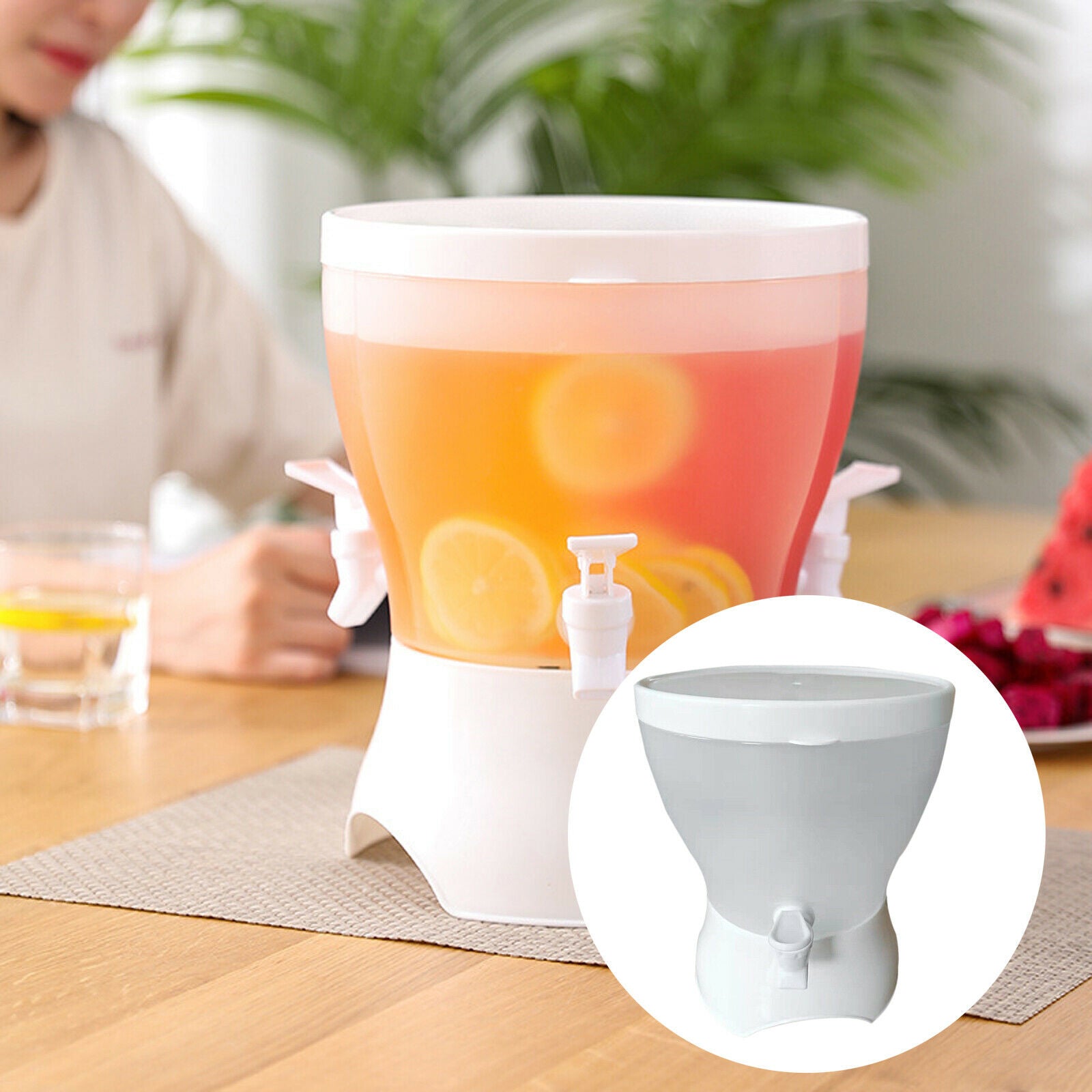 3 Compartments Cold Kettle Fruit Teapot Cool Water Bucket Cold Drink Bottle