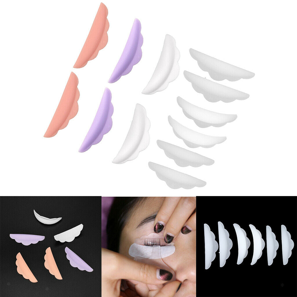 Lots 12 Reusable Eyelash Grafting Curling Lift Pads Curler Shield Protector