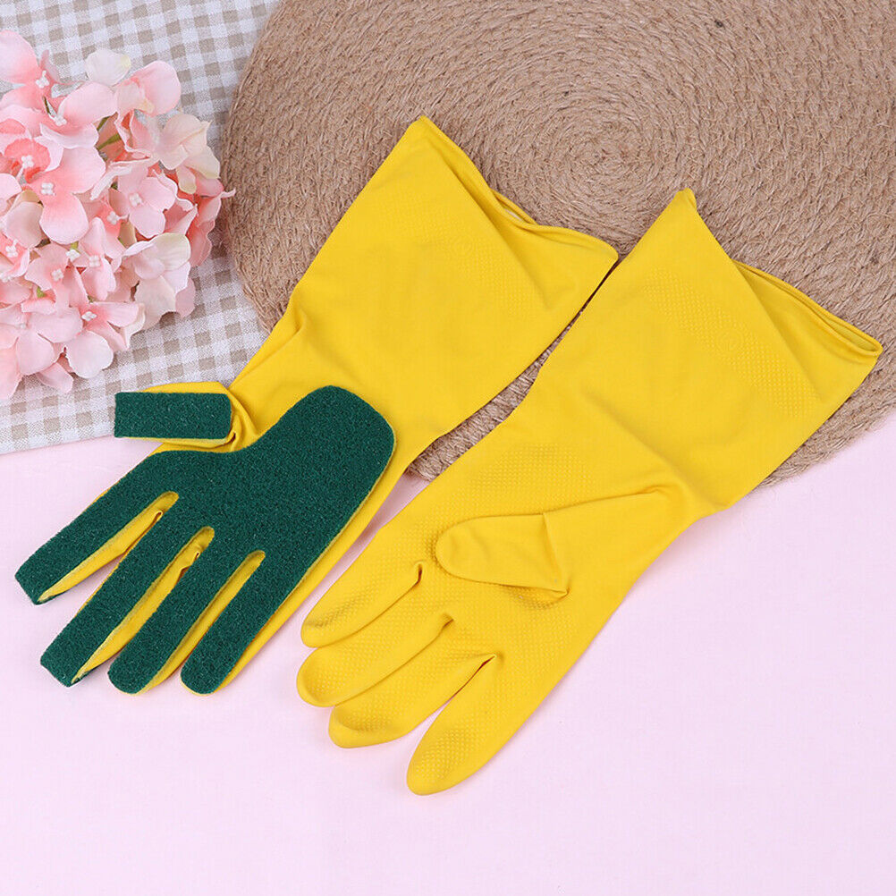 Scrub Gloves Dish Washing Cleaning Silicone Sponge Rubber Soft Scouring K.l8