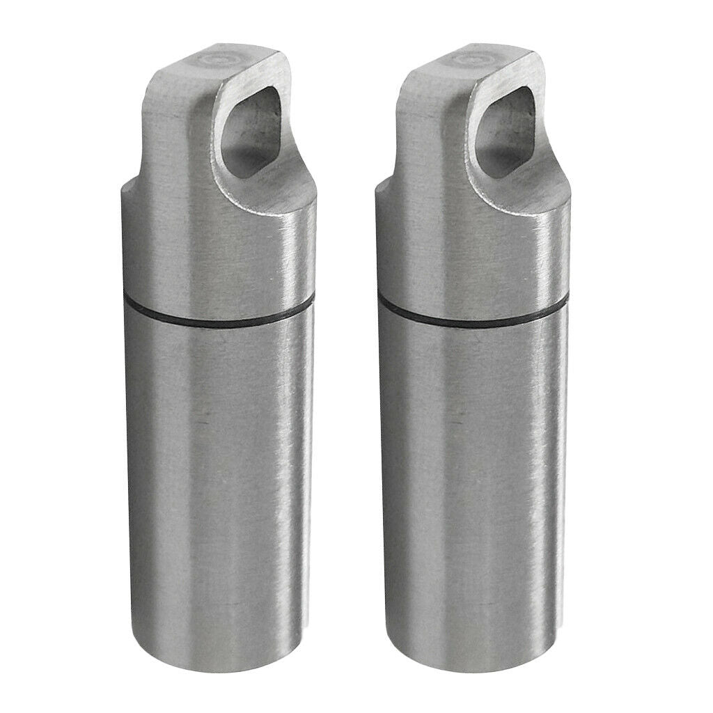 2pcs 304 Stainless Steel Mini Sealed Cabin Survival Waterproof Container
