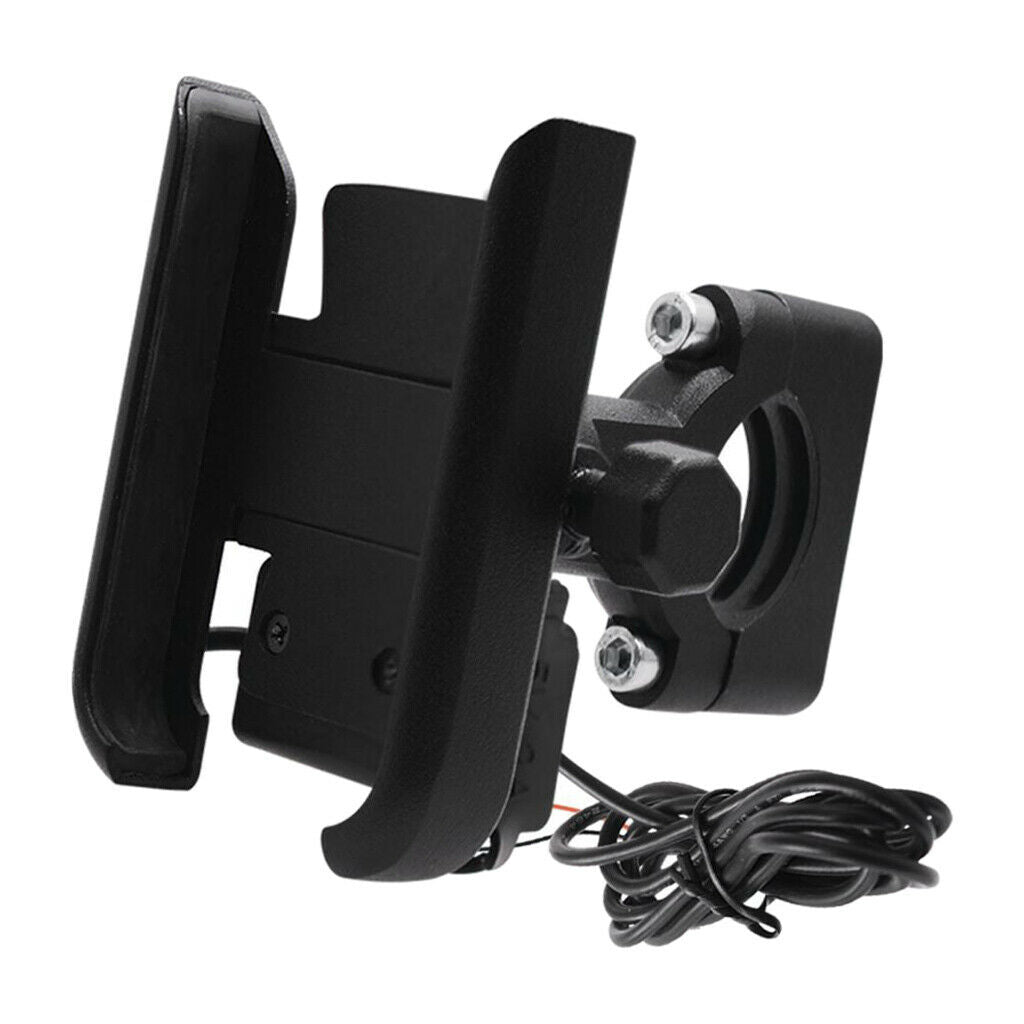 Aluminum motorcycle handlebar bracket smartphone rearview mirror cellphone black