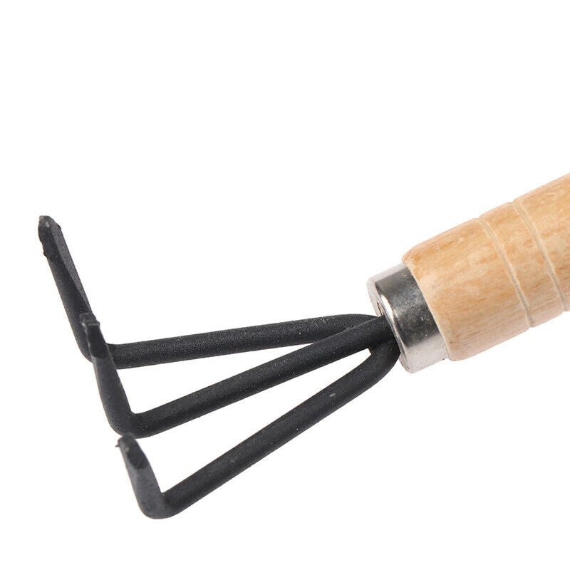 3pcs Mini Plant Garden Gardening Tools Set With Wooden Handle Tool Rake S.l8