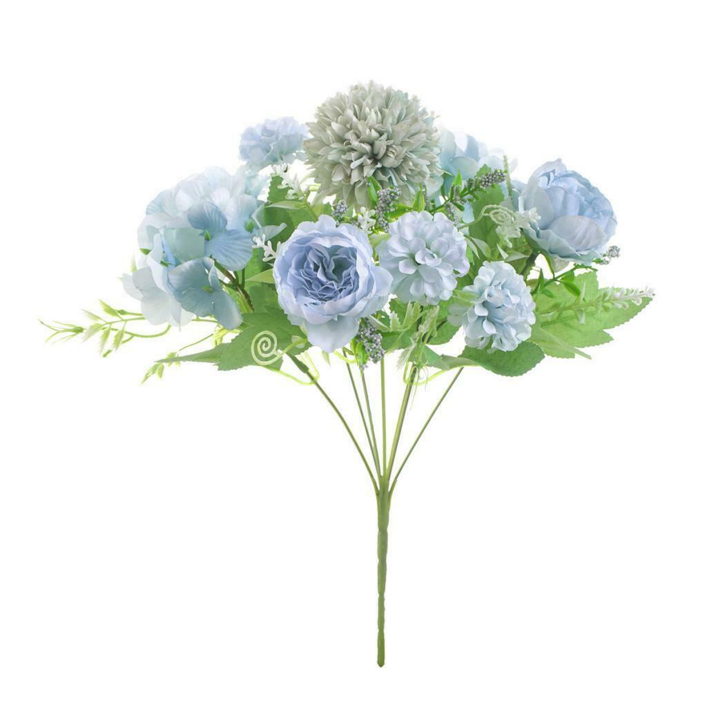 5Pcs 7 Head Artificial Silk Peony Hand Flower Bouquet for Garden Wedding