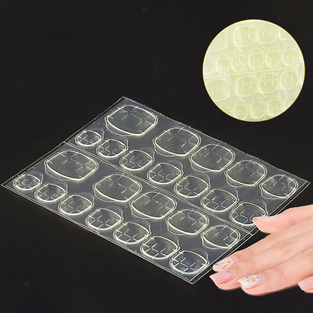 240 Pack Waterproof False Nails Tapes Breathable Nail Art Stickers Glue