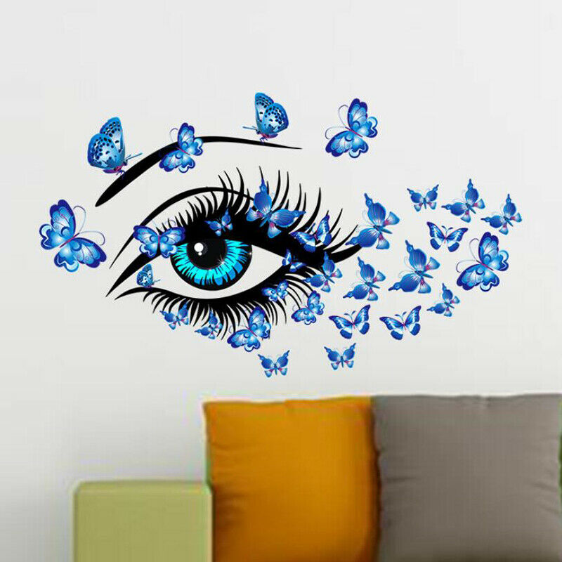 Large Sexy Eye Butterflies Wall Stickers Living Room Bedroom Decor Mural .l8