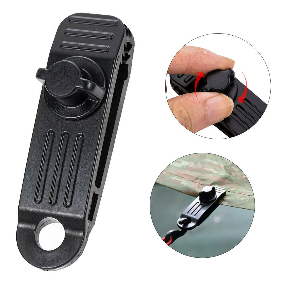 Reusable 10X Windproof Clip Awning Clamp Tarp Clips Snap Hanger Tent Camping US