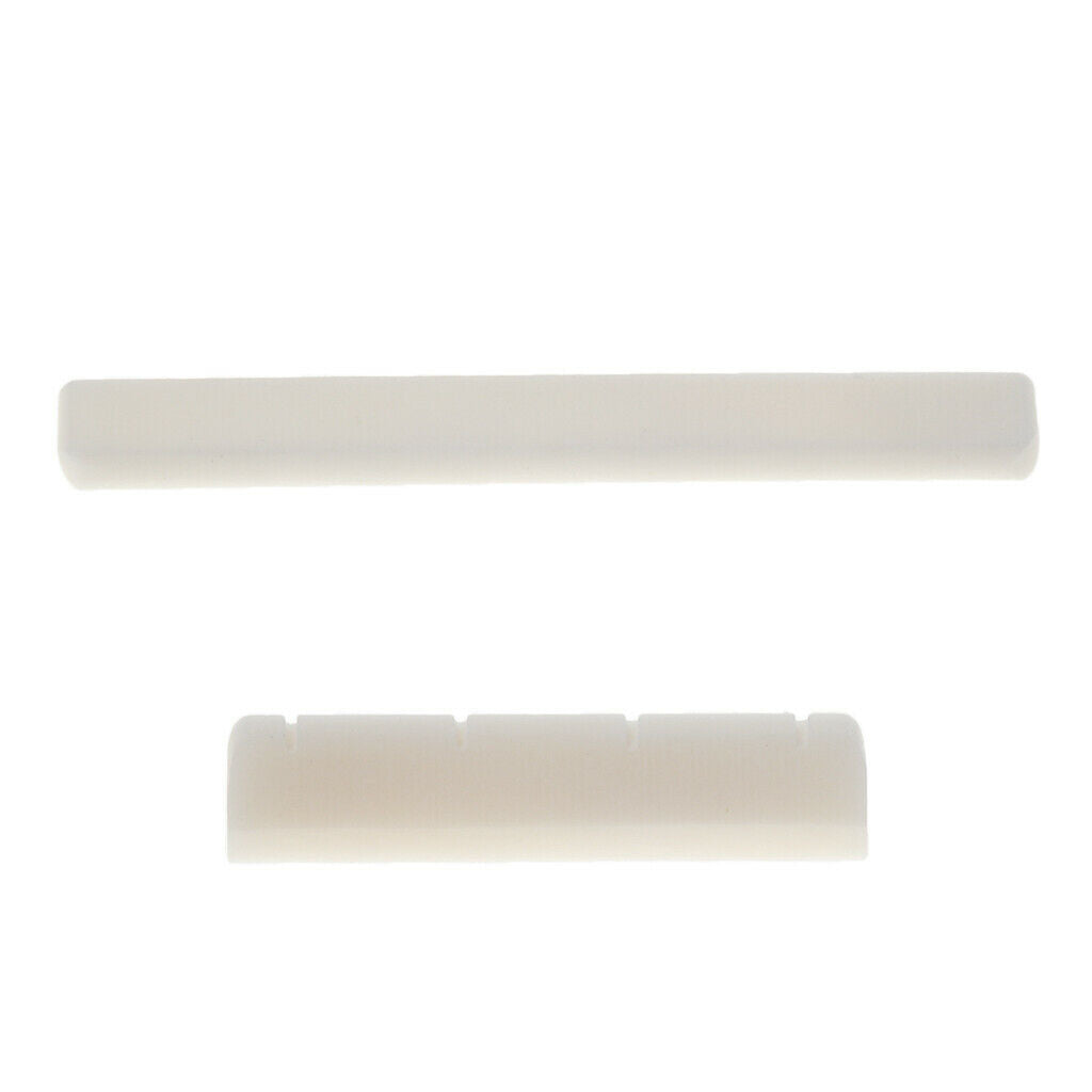 4pcs Blank Bone Guitar Bridge Saddle Nut Nut Replacement for Folk And