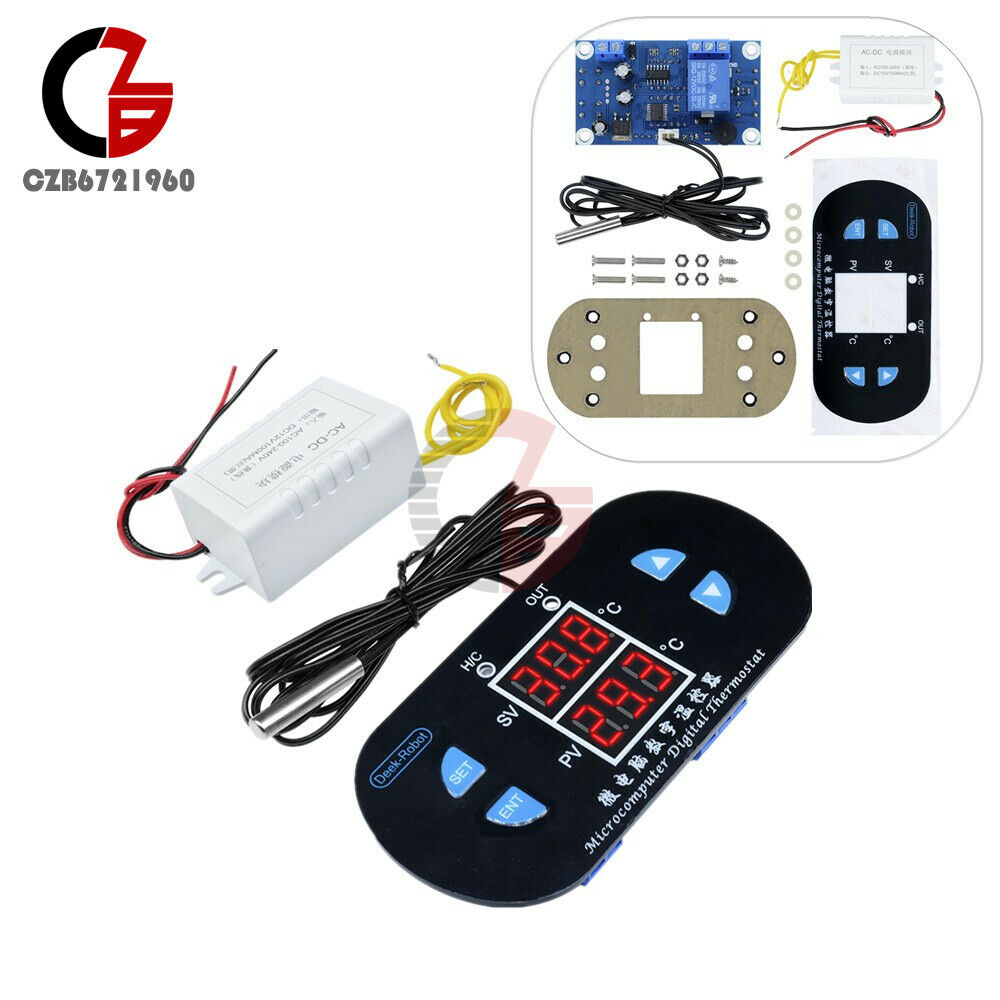 AC 110V/220V 10A Digital Dual LED W1308 Thermostat Temperature Controller Sensor