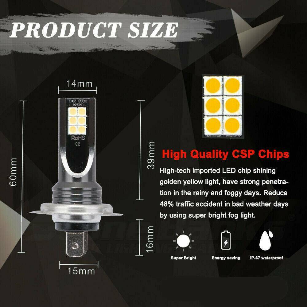 2Pcs 9003 H4 LED Headlight Bulbs Kit High-Low Beam Super Bright 55W 8000LM 6000K