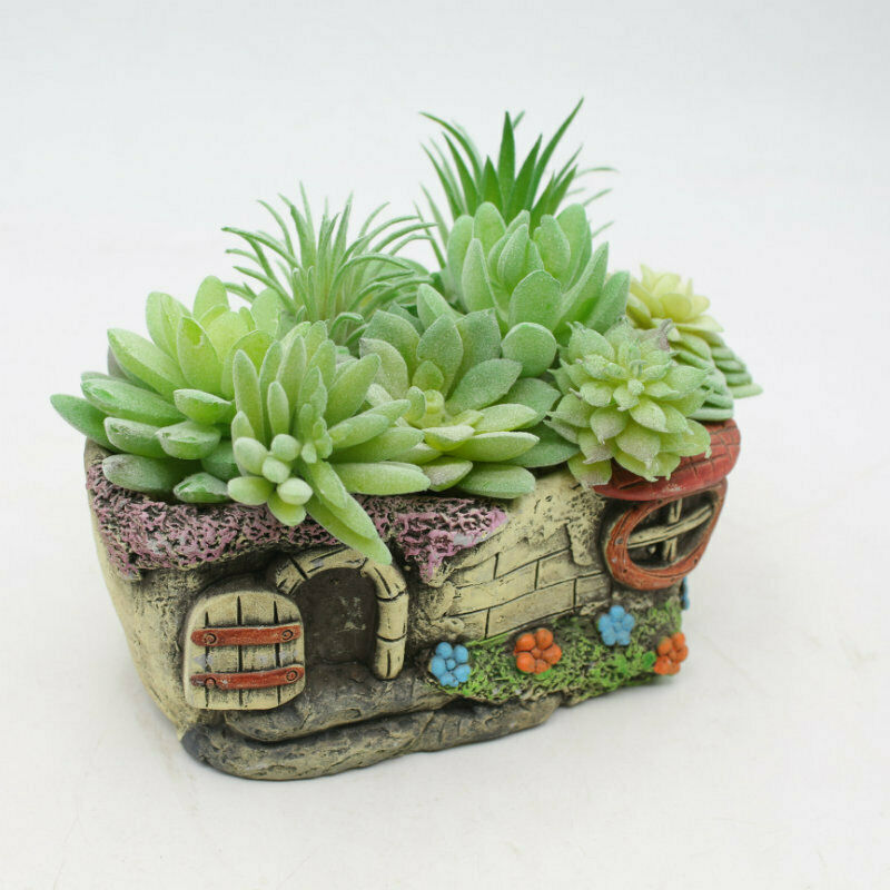 11Pcs Unpotted Artificial Succulents Flocked Plants Stems Desk Home Decor Garden