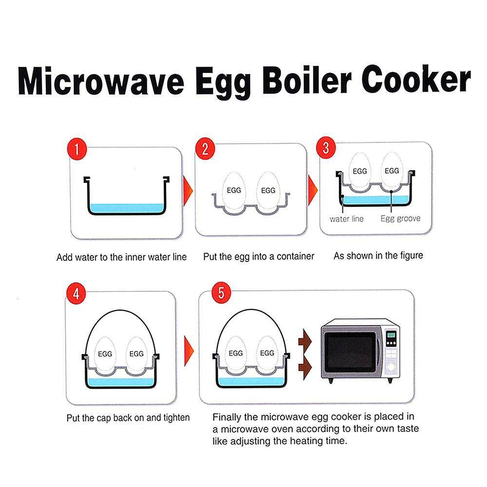 Household 4 Eggs Boiler Cooking Poacher Breakfast Steamer Microwaveable Portable